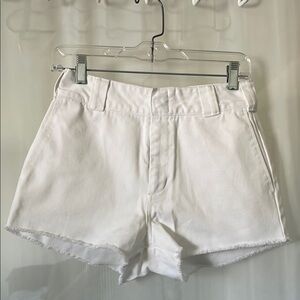 Juniors White Dickies Denim Shorts